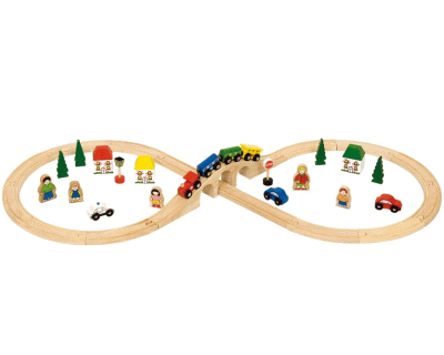 Figure of eight train set (43 delig) (Bigjigs)