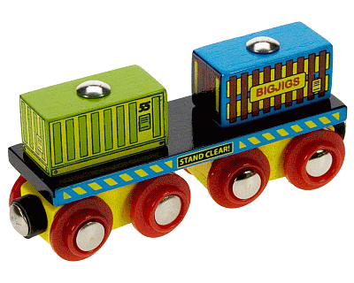 Wagon voor containers (Bigjigs)