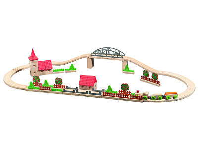 Train set with suspension bridge (Eichhorn Collection)
