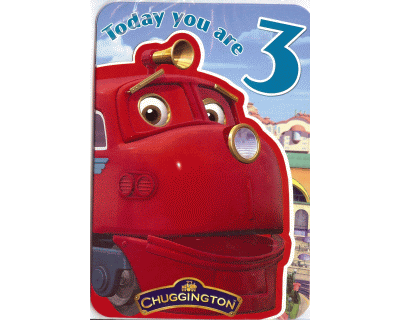 Chuggington verjaardagskaart 3 jaar  (Engels)