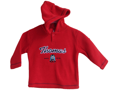 * sale:thomas fleece-hoodie rood (86/92)