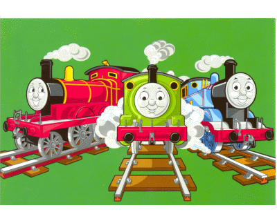 Thomas de trein Prenterkaart 3 vriendjes (Groen)
