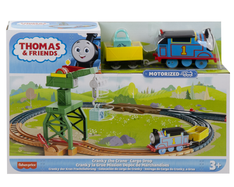 Thomas TrackMaster Motorised - Cranky the Crane Cargo Drop Set